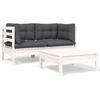 VidaXL Solid Pine Wood 3 Pcs Garden Lounge Set with Cushions Patio Furniture Outdoor Furniture Garden Furniture 806677