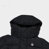 Fila Fitness Series Solid Color Zipper Hooded Long Sleeve Down Jacket Women Outerwear Deep-Black A11W341913F-BK