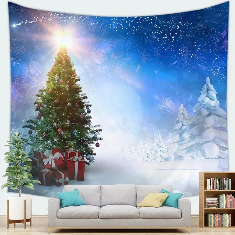 Christmas Theme Snow Christmas Tree Tapestry Bedroom Living Room Home Christmas Decoration