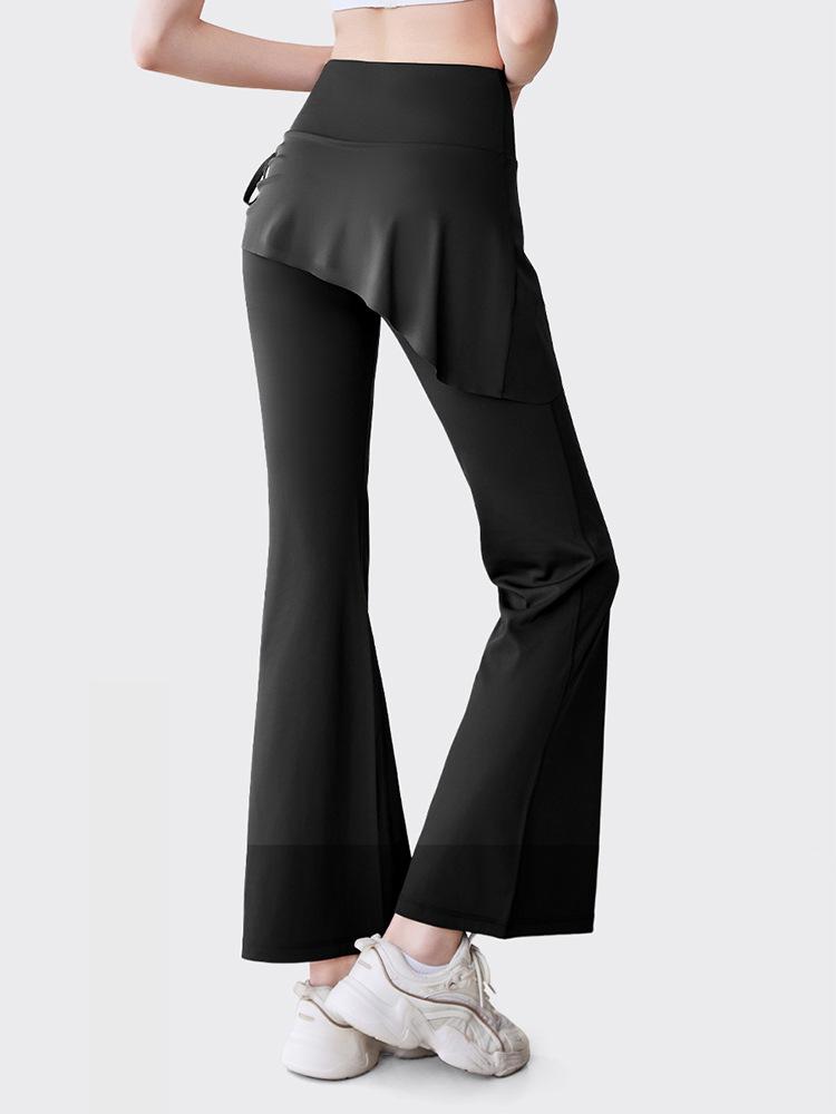 Dvoudílná sukně na jógu s kontrolou bříška, vysokým pasem a plisovanou klopou proti rozpakům pro ženy