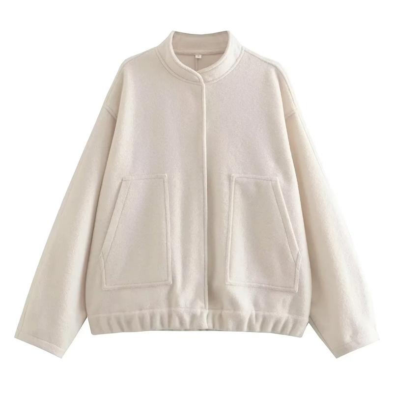 Woman Tweed Jacket Coat Fluffy Plush Jackets for Women Bomber Jacket Coat Autumn Winter Black White Demi-season Jacket