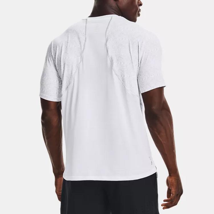 Under Armour Round Neck Printed Side Slit Straight T-Shirt Men Tops White 1366497-100