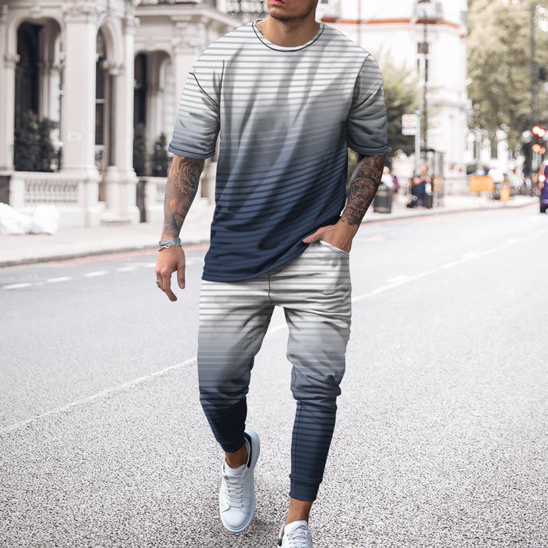 

Мужская футболка, длинные брюки, спортивный костюм, этнические стили, 3D-принт, футболки, брюки, комплекты из 2 предметов, уличная одежда, свободные костюмы, спортивная одежда XL