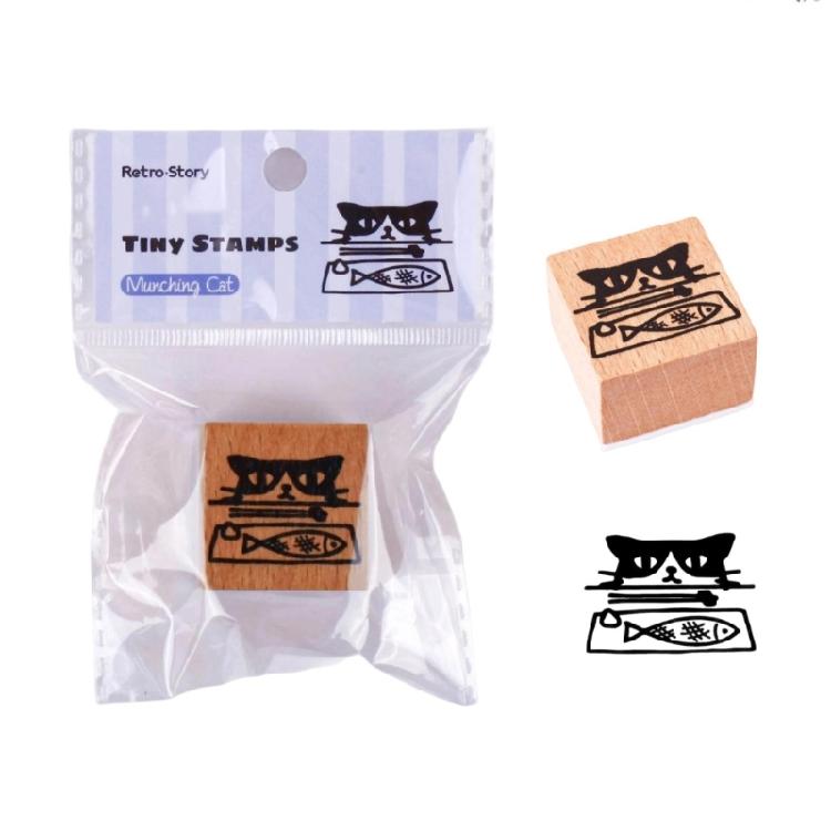 Charming Cats Themed Miniature Wood Stamps Adorable Cats Shape Stamp For Handmade Journal Card And Artistic Decorations