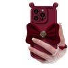 ins Korean style applies to Samsung S25ultra mobile phone case velvet bow A24 three-dimensional advanced sense A04E