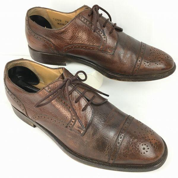 

FLORSHEIM Royal Imperial Made in Italy Punched Cap Toe Shoes Brown size 7.5D 25.0-25.5 Men s