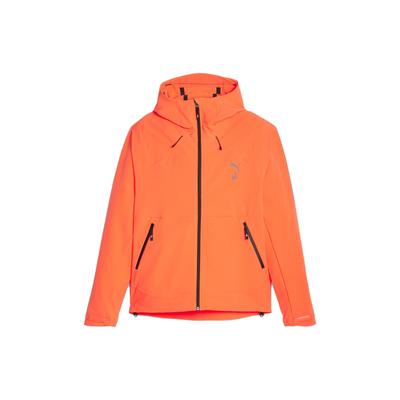 Seasons Softshell Running Jacket With Logo Print Hooded Zipper Woven Jacket Men Jacket Orange 524108-60