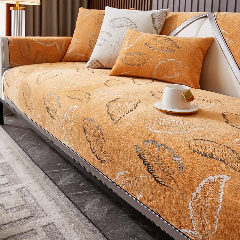 High-Grade Light Luxury Sofa Cushion Four Seasons Universal Chenille Leather Sofa Cover Non-Slip Seat Cushions Cover Cloth