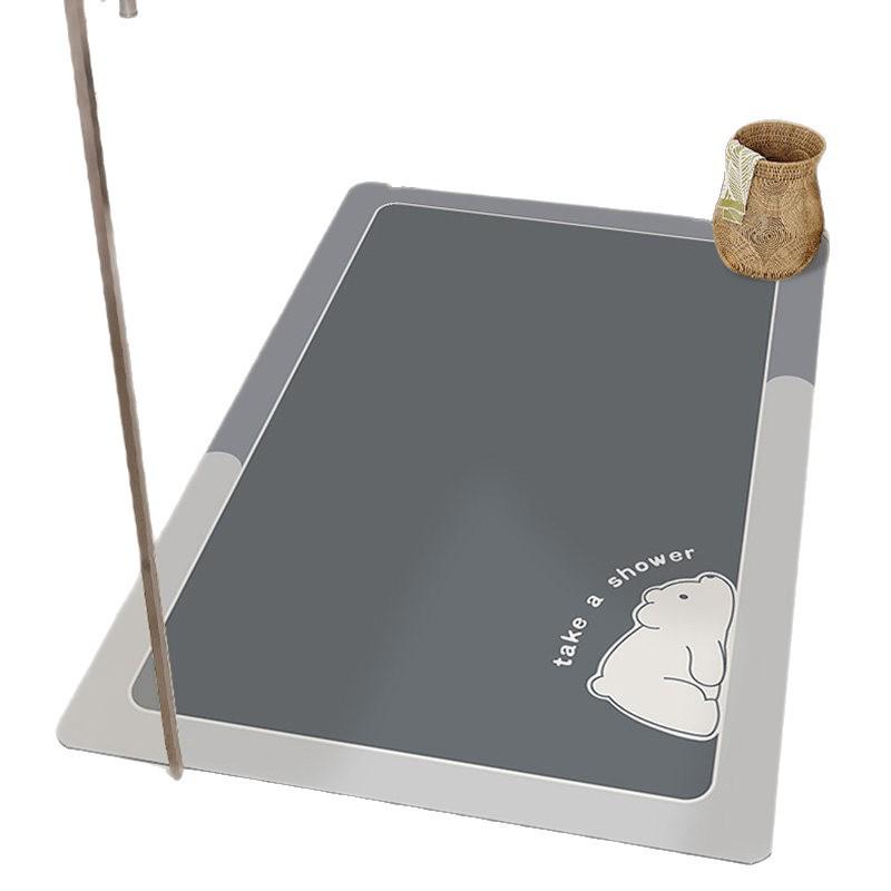 Tapete de Banheiro Absorvente Antiderrapante de Lama Diatomácea Nórdica - Design de Desenho Animado para Vaso Sanitário e Entrada.