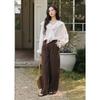 Women's Retro Washed Straight-Leg Cotton Pants