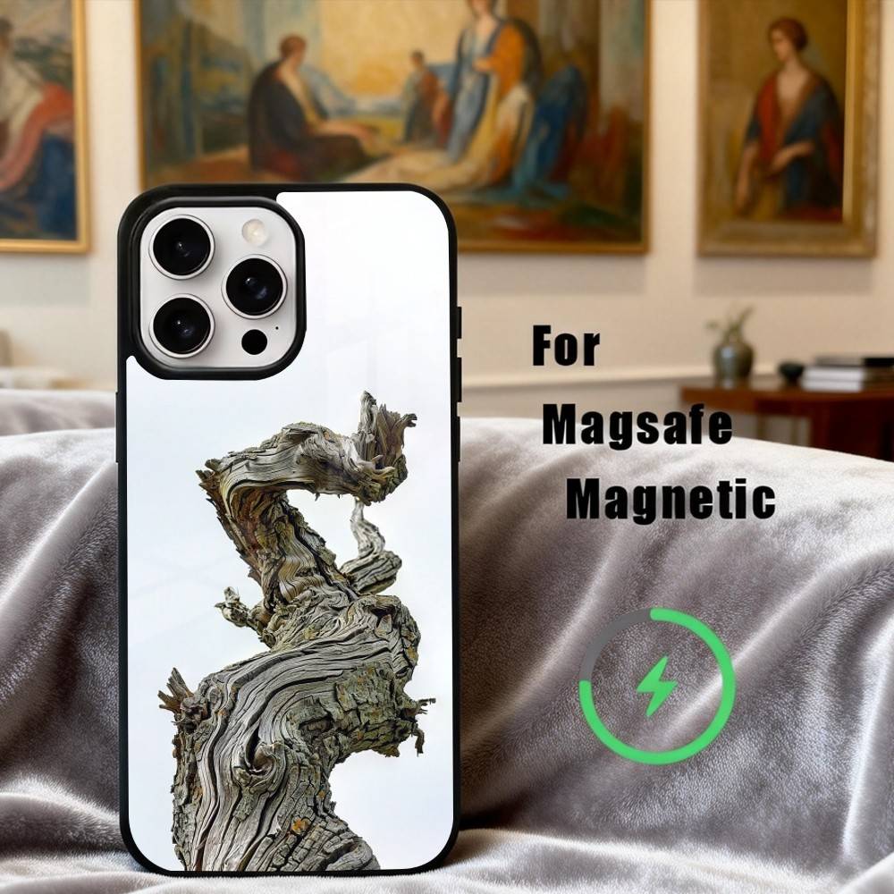 Art W-Wood G-Grain Natural Phone Case For iPhone17,16,15,14,13,12,11 Plus,Pro Max Magnetic For Magsafe Wireless Charging