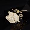 Elegant Rhinestone Rose Brooch for Women's High-End Fashion Commute