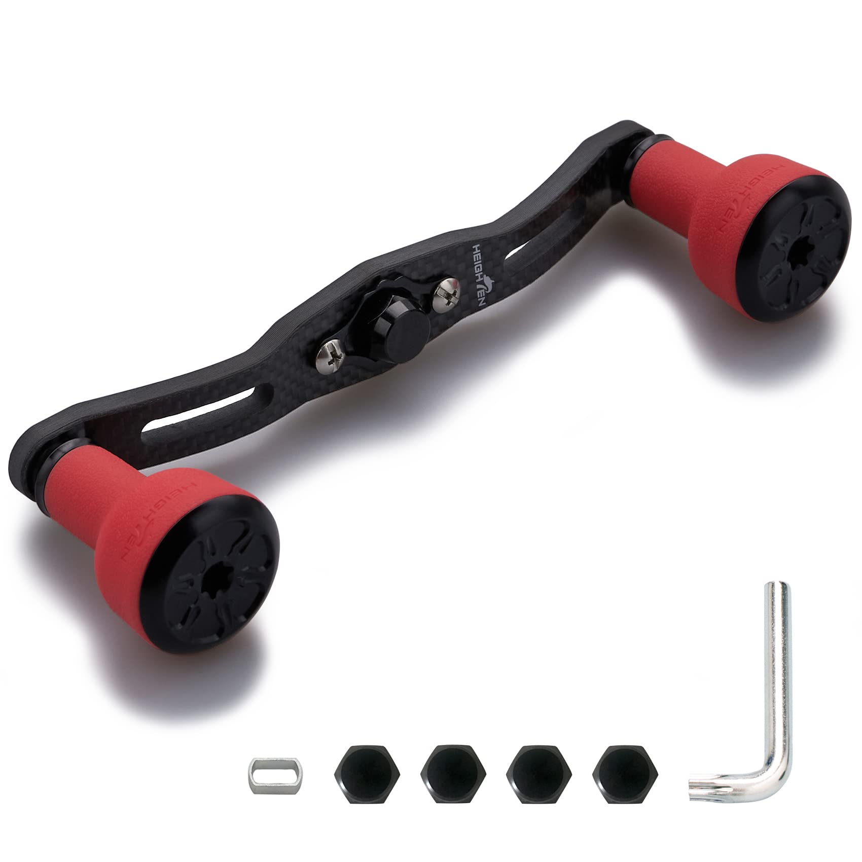 

Рукоятка катушки HEIGHTEN Толщина 4 мм Углеродная ткань цвета древесного угля Ручка TPE 24 мм Shimano Daiwa Abu Универсальная катушка для бейткастинга Серия TPE Красная 120/110 мм 1.5K (120мм,