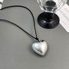 Big Heart Pendant Necklace Adjustable Knotted Lace Choker Neck Tie Chain Jewelry Elegant Clavicle Chain Necklace