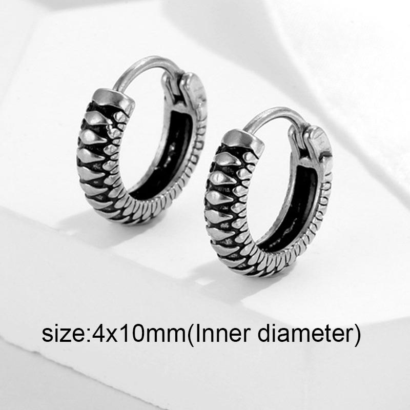 1 Paar Mehrstil Nicht verblassende Kleine Runde Creolen Für Männer Frauen Edelstahl Gotisch Retro Ohrring Ohrbügel Schmuck