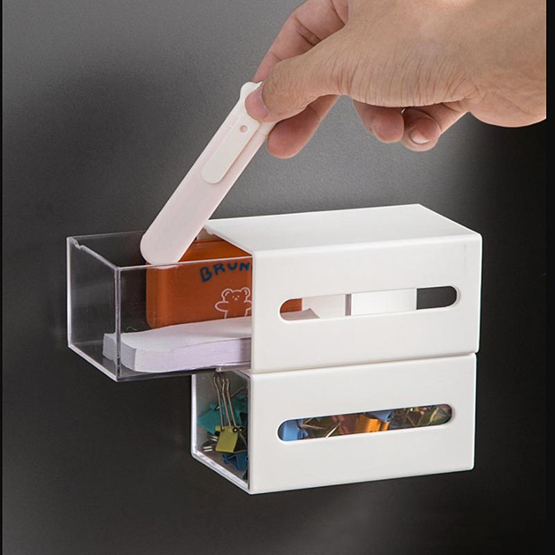 Wall Mounted Storage Box Bathroom Cosmetic Cotton Swabs Jewelry Storage Box Home Office Sundries Clips Hairpin Drawer Storage