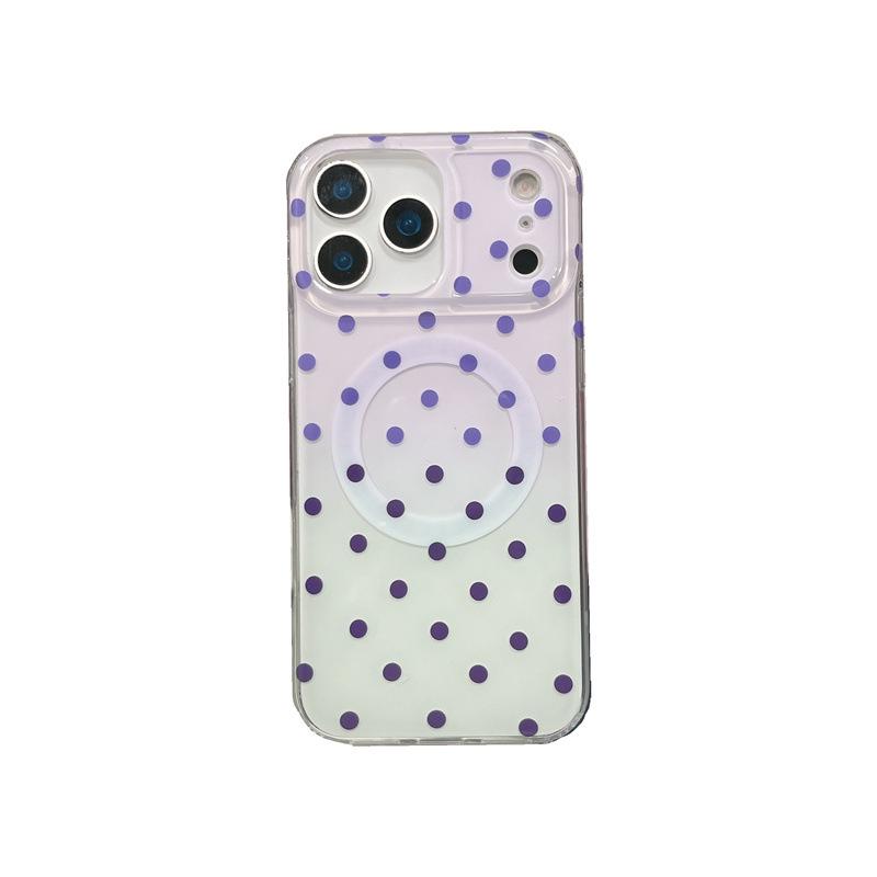 iPhone 17 Pro Max Gradient Polka Dot Magnetic Case with Drop Protection, Compatible with 15/16, Double Layer for 13/14