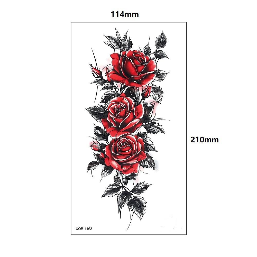 Aesthetic Romantic Fake Tattoo Stickers Half Sleeve Realistic Floral Temporary Tattoos For Women Waterproof Long Lasting Body Art 6 Sheets Jewelry