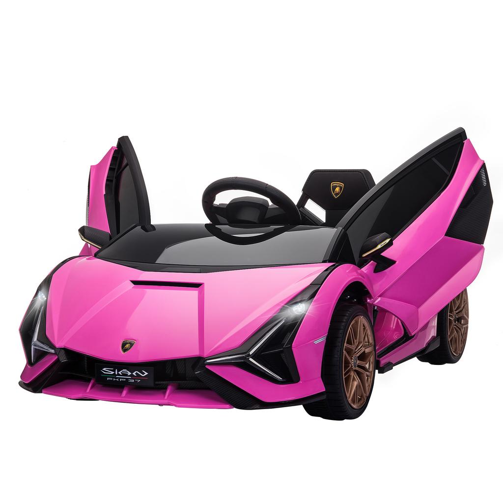 Auto Elettrica per Bambini, Lamborghini, 3-5 km/h, Telecomando, per 3-5 Anni, Rosa