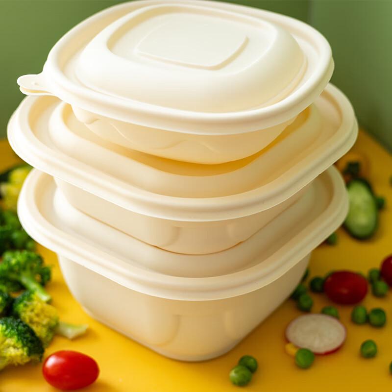 Biodegradable Corn Starch Square Food Container, 650ml