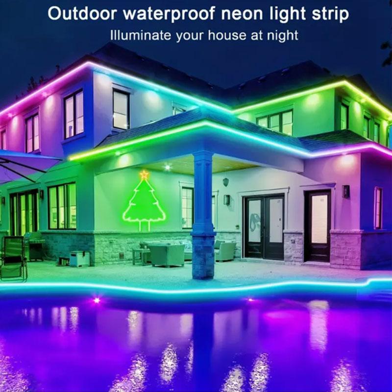 5V RGBIC Neon LED Strip USB With Bluetooth APP Music Sync Waterproof Flexible Ribbon for Home Party,TV Backlight,Holiday Decor