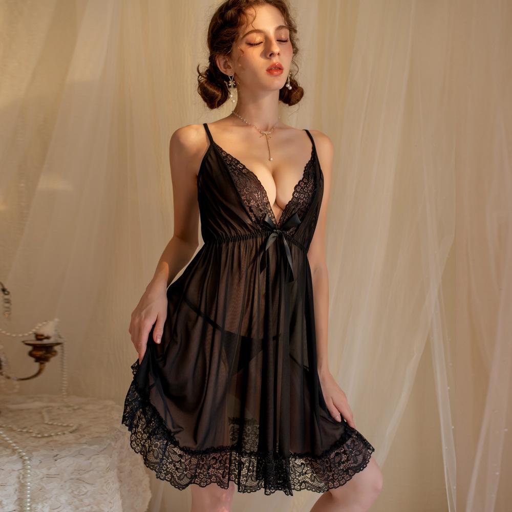 Sex Underwear Sexy Suspender Homewear Lace Pajamas Perspective Seduction Pajamas