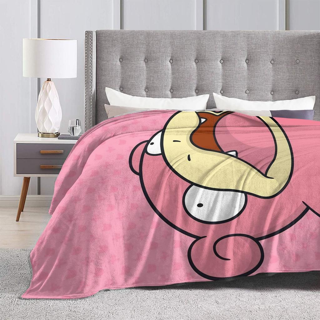 Slowpoke Cartoon Flannel Blanket  Super Warm Throw Blanket for Couch Bed Airplane Travel Fashion Bedspread Sofa Bed Cover