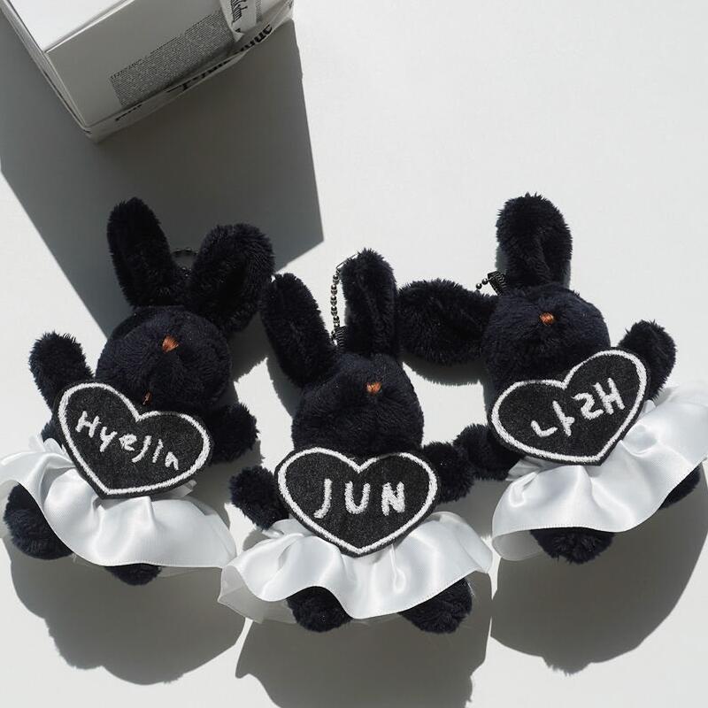 Custom Name Tag Skirt Rabbit Doll Keychain Gift (Skirt O) Rabbit name tag doll keychain
