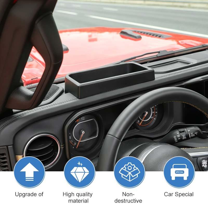 Car Dashboard Organizer Storage Box Container For Jeep Wrangler JL JT Gladiator 2024 Up Stowing Tidying Accessories