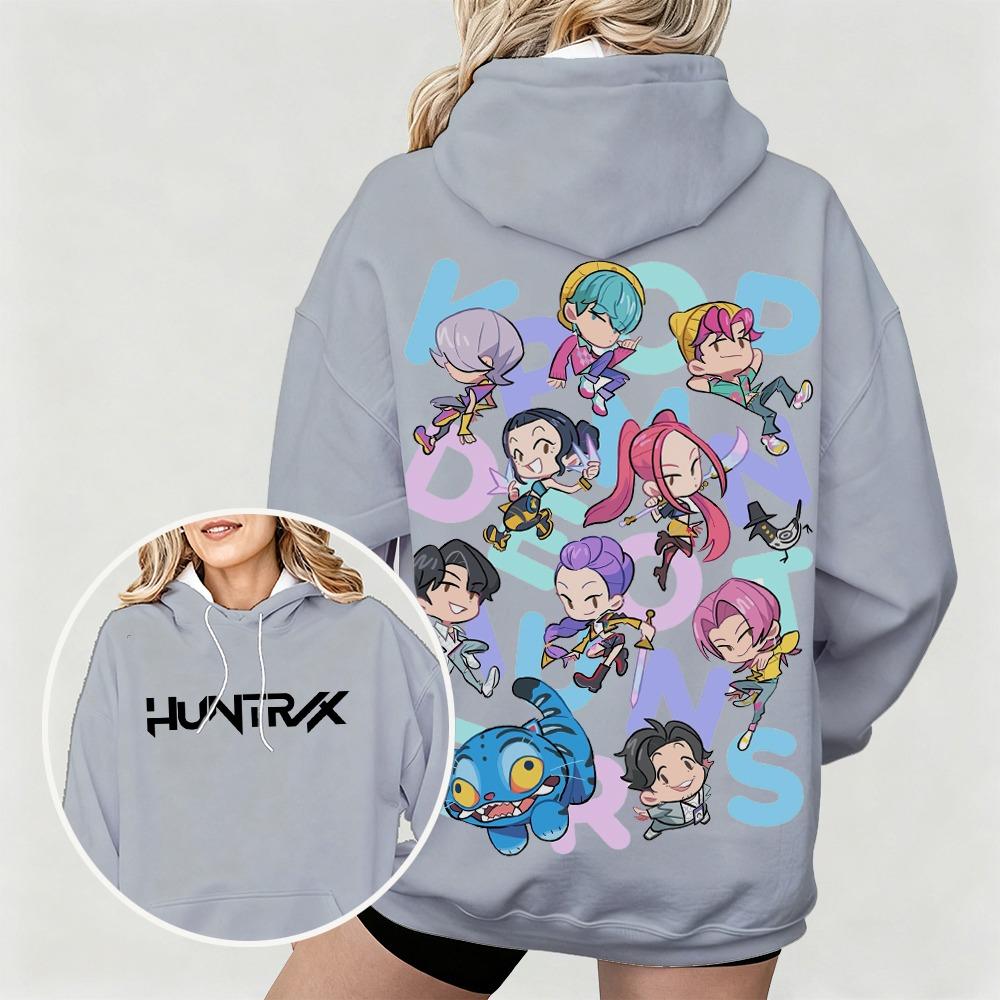 Felpe da donna alla moda KPop Demon Hunters Print Felpe Pullover Casual Felpa da esterno Felpe per bambini Top Abbigliamento da esterno