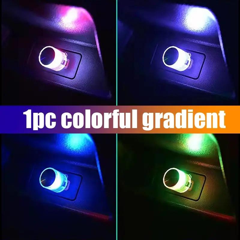 1pc Car Mini USB LED Portable Light Plug Play Ambient Light Decorative Atmosphere Lamps For Interior Environmentled lights decor