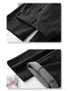 Unisex High-Waisted Gray Wool Sweatpants for Kids, Winter 2025: Thick Wide-Leg Petite Fit