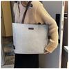 Cotton Linen Casual Tote Bag Large Capacity Handheld Bucket Style For Daily Use