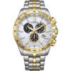 Citizen Eco-Drive CB5874-65A Men's Analog Watch with Chronograph, Waterproof, Sapphire Glass, Silver and Gold