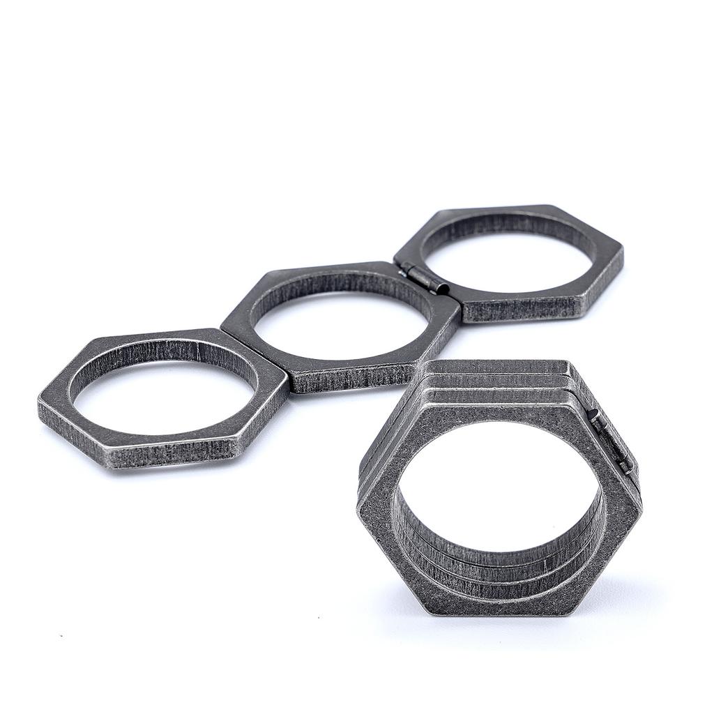 Multifaceted Minimalist Vintage Men's Ring Stylish Versatile Self Defense Knuckle Ring