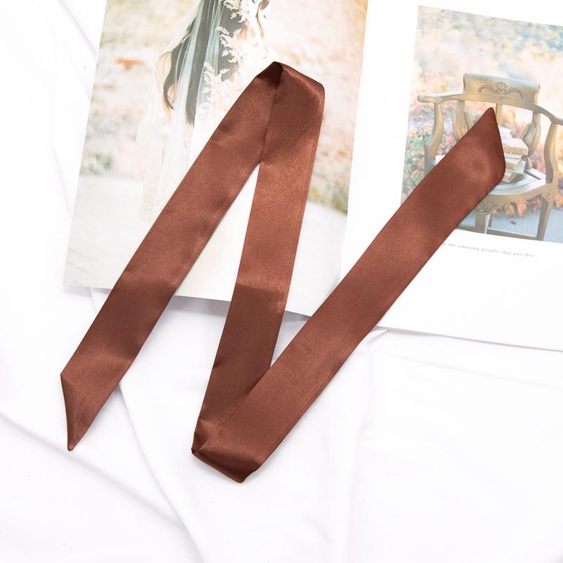 Neuer langer Taschenschal Damen Haarband Damen Accessoires Einfarbige schmale Schals Stirnband Satinband Krawatte Dekorative Taschenschals