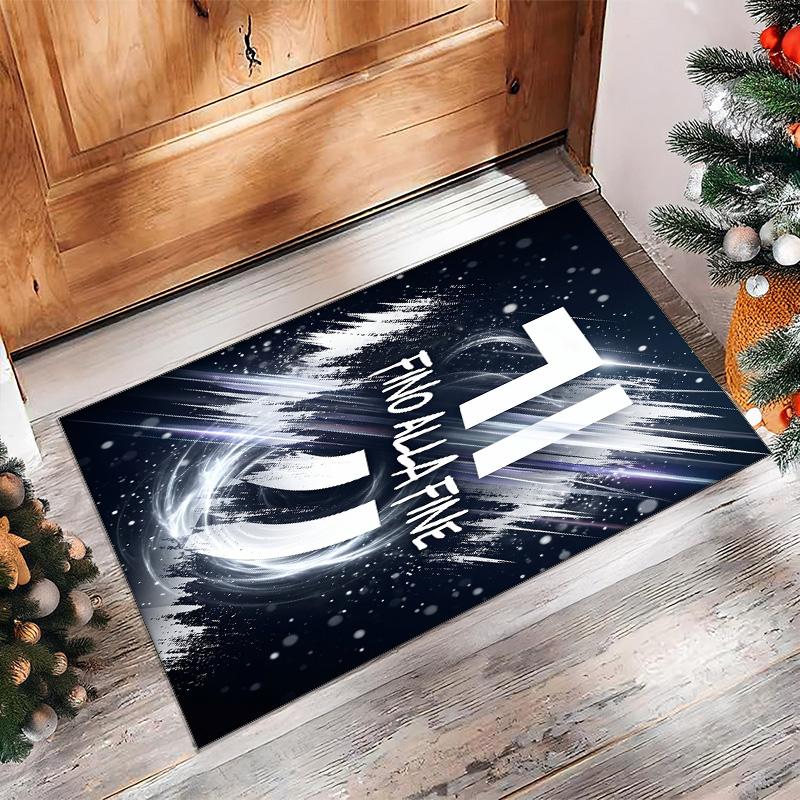 Tappeto in Flanella Stampato Juventus FC Antiscivolo Morbido Poliestere Tappeto per Pavimento Tappetino Decorativo per Interni per Camera da Letto Soggiorno Divano