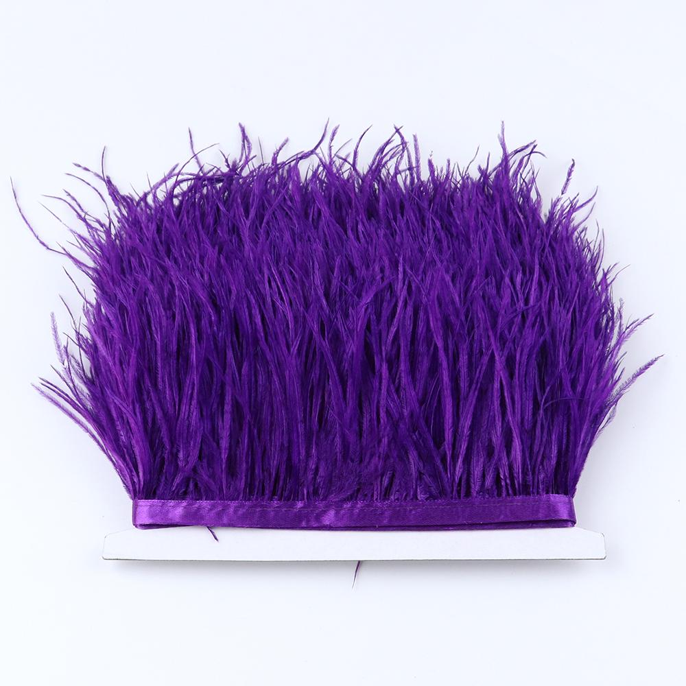1Meter Colorful Real Ostrich Feather Trims Ribbon 8-10cm White Plumes for Party Dress Clothing Decoration Sewing Feathers Crafts