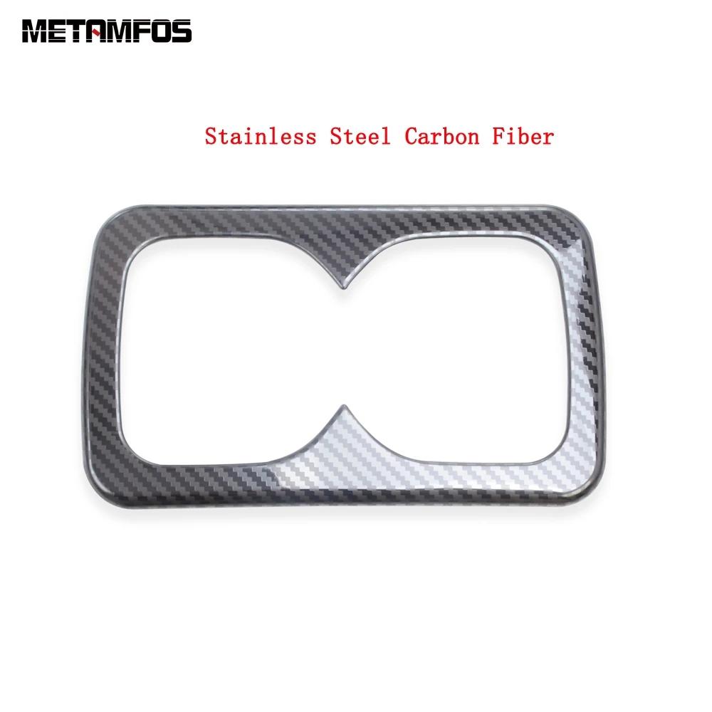 For Nissan Sentra Bluebird Sylphy -2024 2025 Carbon Fiber Rear Seat Water Cup Panel Cover Trim Sticker Interior Accessories Steel Carbon Fiber