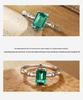 High-End Retro 925 Sterling Silver Emerald Diamond Ring