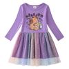 Korean Style Sparkling Rainbow Star Princess Dress for Girls - Short Sleeve Summer & Long Sleeve Spring/Autumn Styles Available