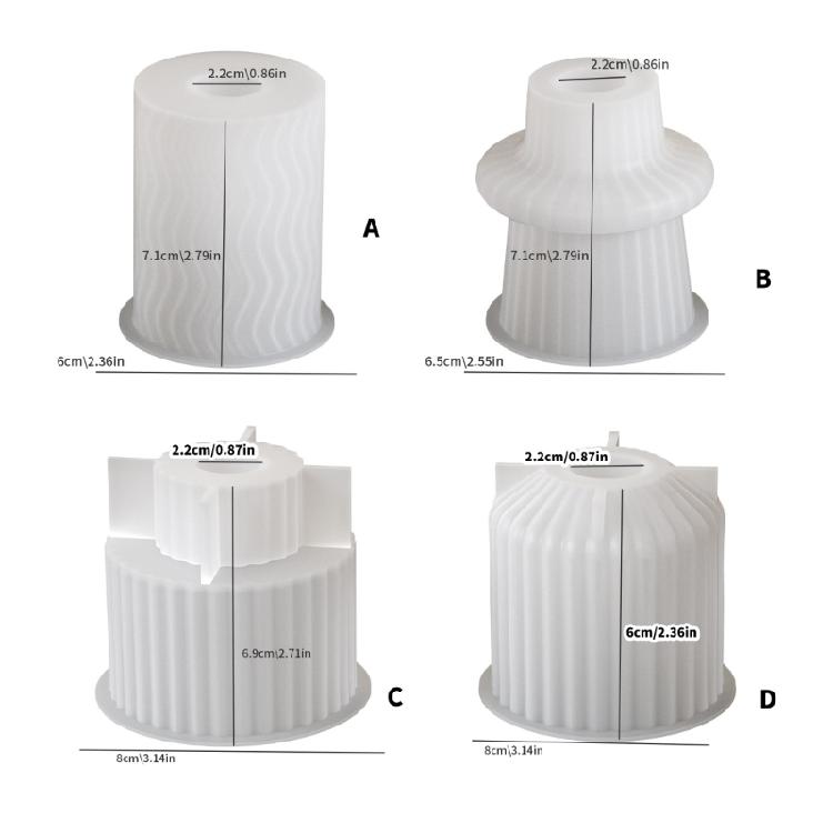 Hochwertige Silikon-Kerzenständerformen mit Streifen zum Basteln von Kerzenhaltern, ideal für Familienbastelaktivitäten