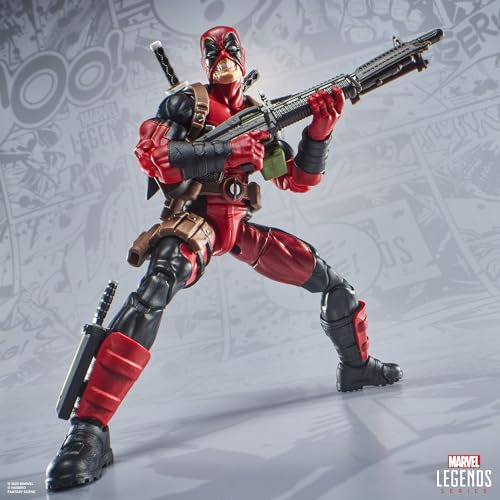 Hasbro Marvel Legends Maximum Series Deadpool, Deluxe Deadpool Comics Collectible 15cm Action Figure with 24 Accessories Including X-Force Doop (G0641