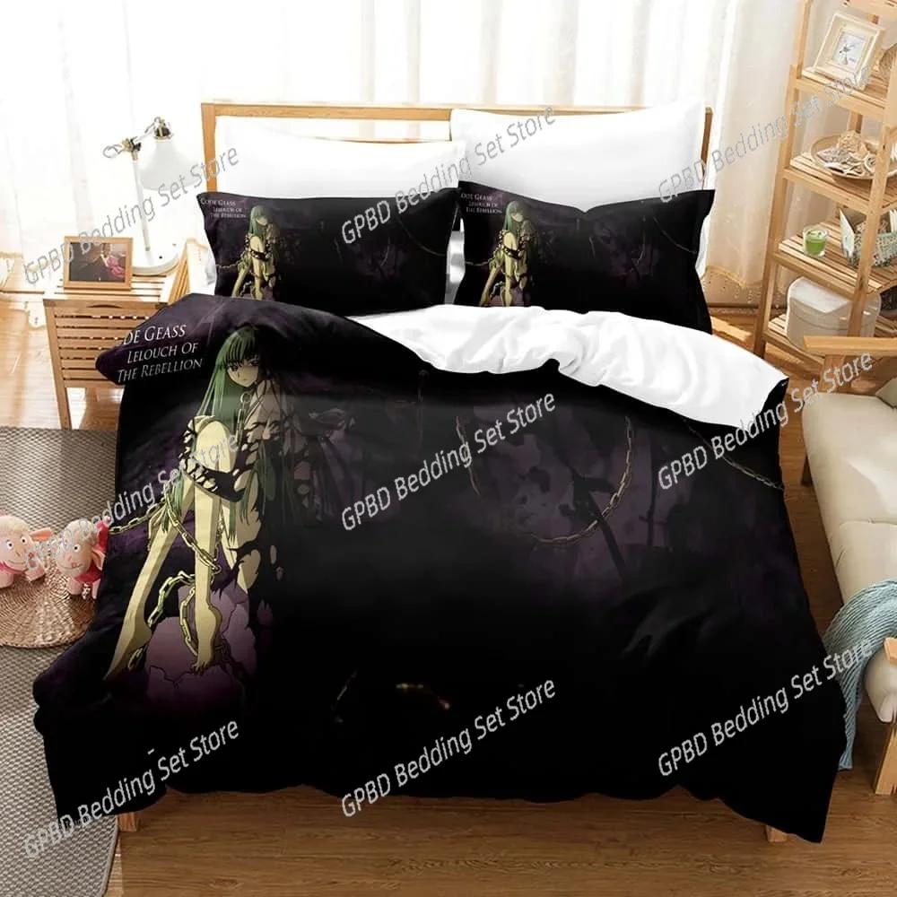 3d Print Anime Code Geass Bedding Set Bedroom Soft Modern Bedspreads Comefortable Kids Duvet Cover Quilt Cover And Pillowcase