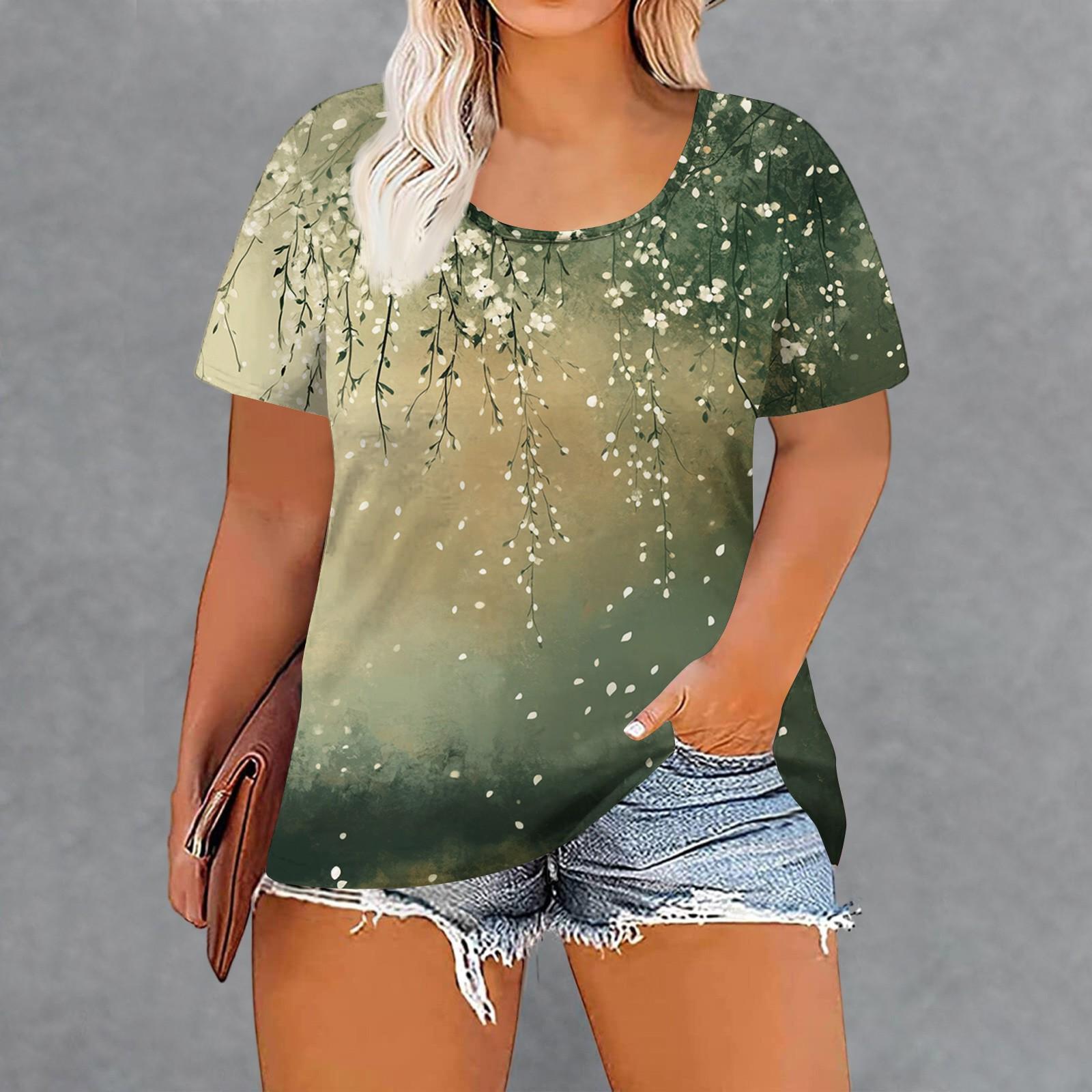 

Женская мода повседневные летние топы больших размеров с принтом L