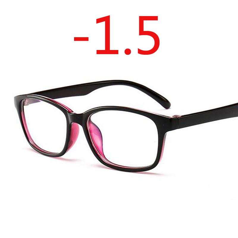 -1.0 -1.25 -1.50 -1.75 -2.0 -2.5 -3.0 To -4.0 Finished Myopia Glasses Women Men Short Sight Eyewear Black Blue Red Frame