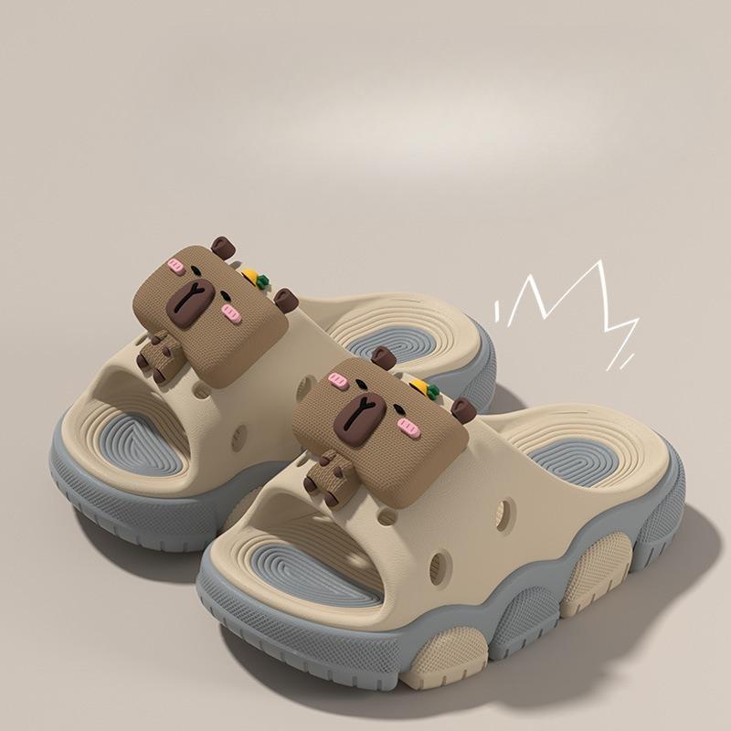 Cartoon-style Anti-slip Slippers for Girls, New Style, Indoor, Boys  Beach Shoes 24-25 серый/синий