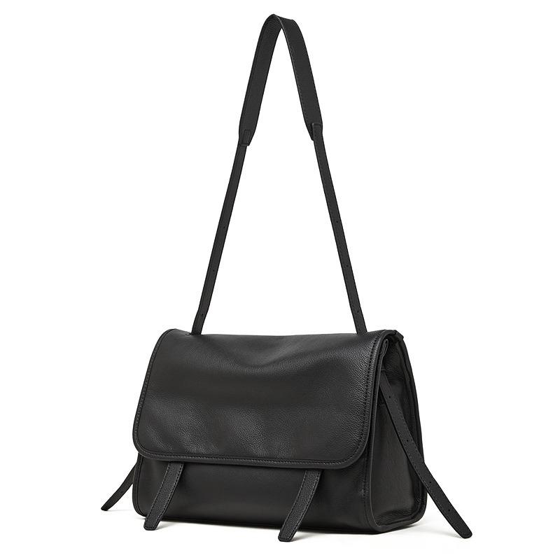 Top layer cowhide bag, niche retro backpack, tote, commuting, loose leather, single shoulder, crossbody, hand-held, mailman bag