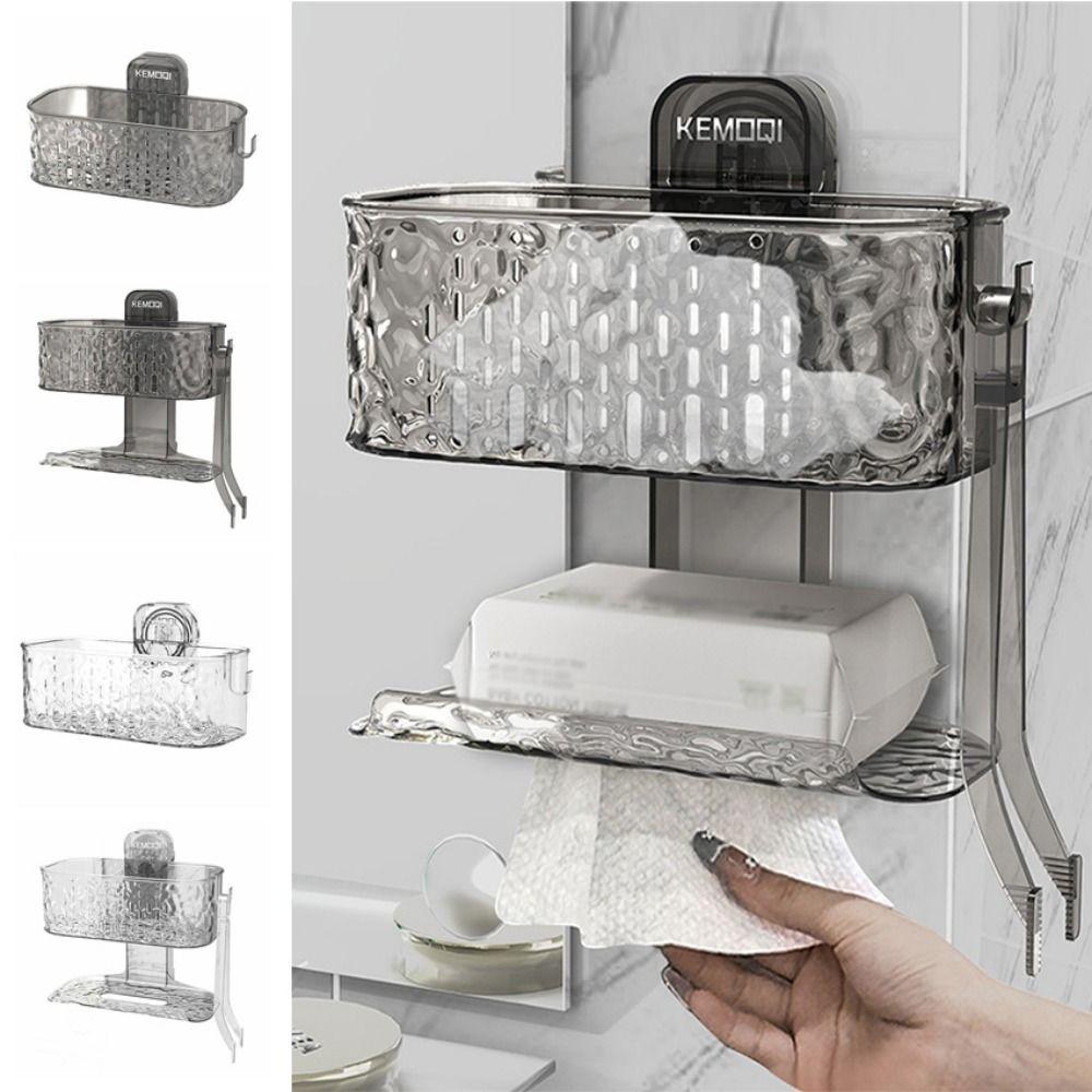 

Сливное отверстие для хранения в ванной комнате, полки для хранения 2 в 1, органайзер для хранения, аксессуары для ванной комнаты Clear Double Layer