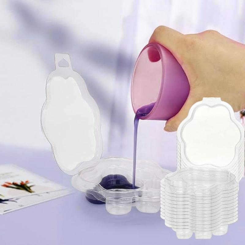 25Pcs Cats Claw Shaped Wax Melt Molds For Crafting Wickless Candle, Clear Melting Clamshell Molds for Soap Candle Making